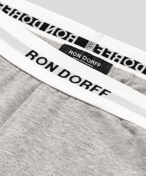 Short d'intérieur en coton à imprimés RON DORFF: Gris chiné