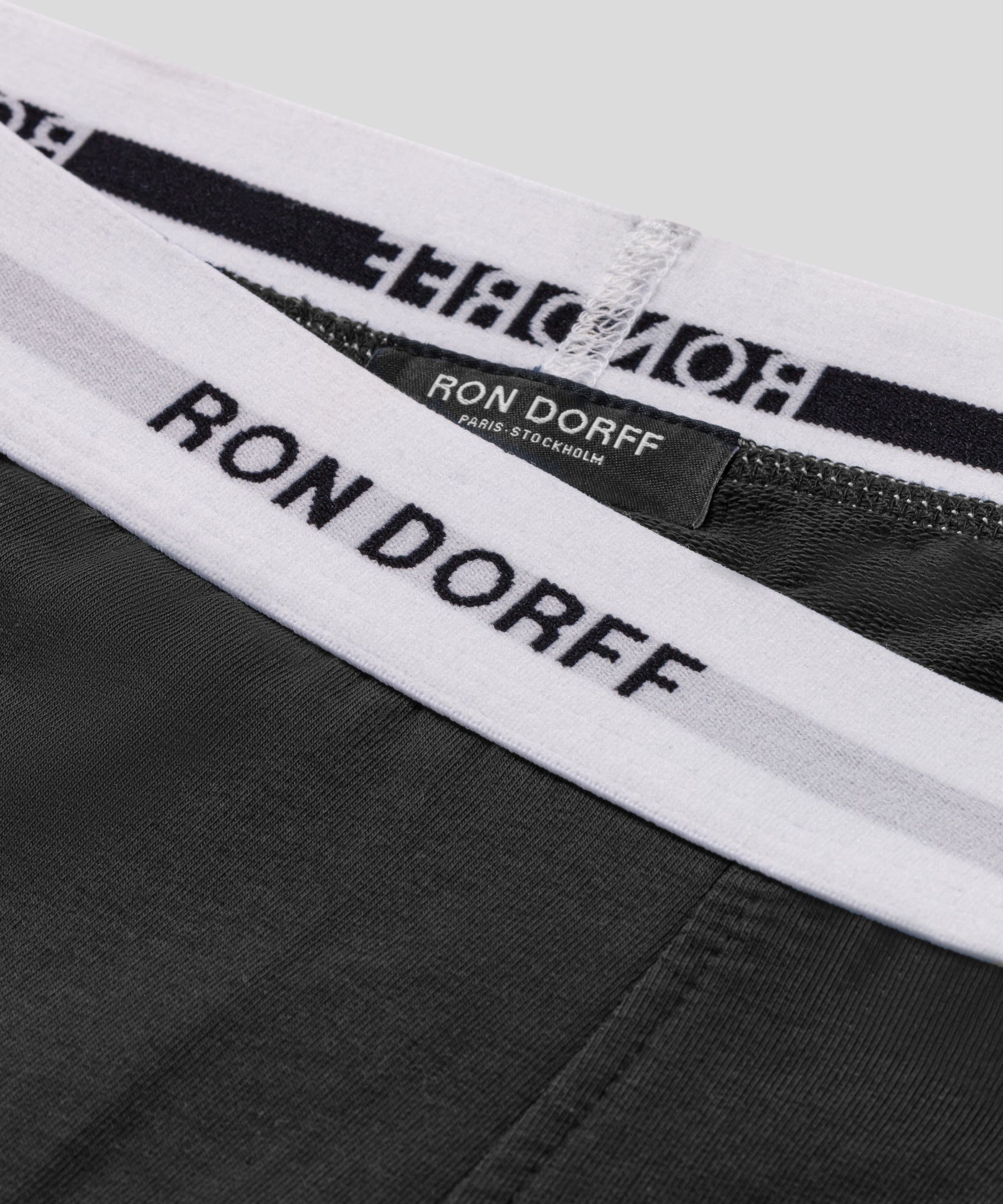 Short d'intérieur en coton à imprimés RON DORFF: Noir