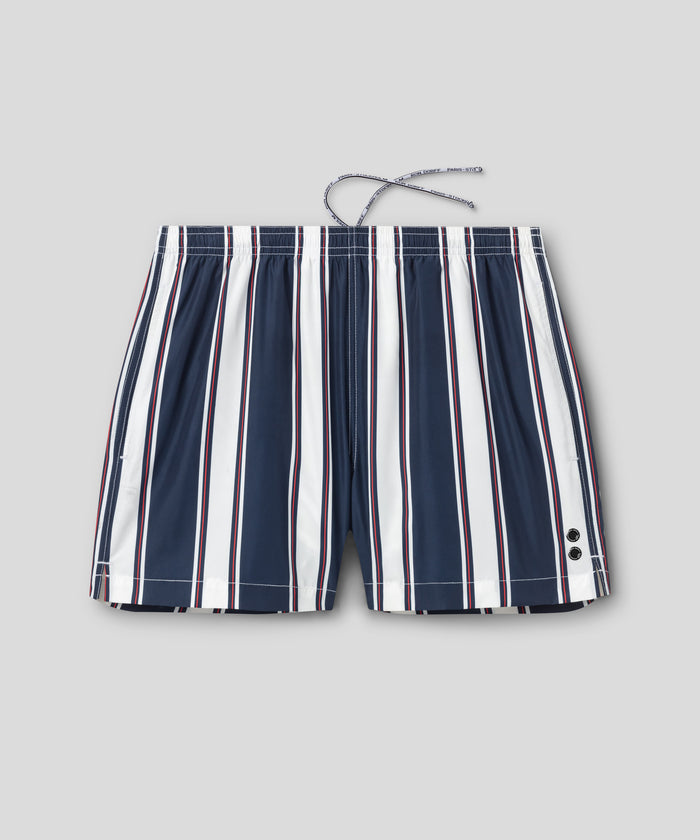 Short de bain à rayures: Bleu marine