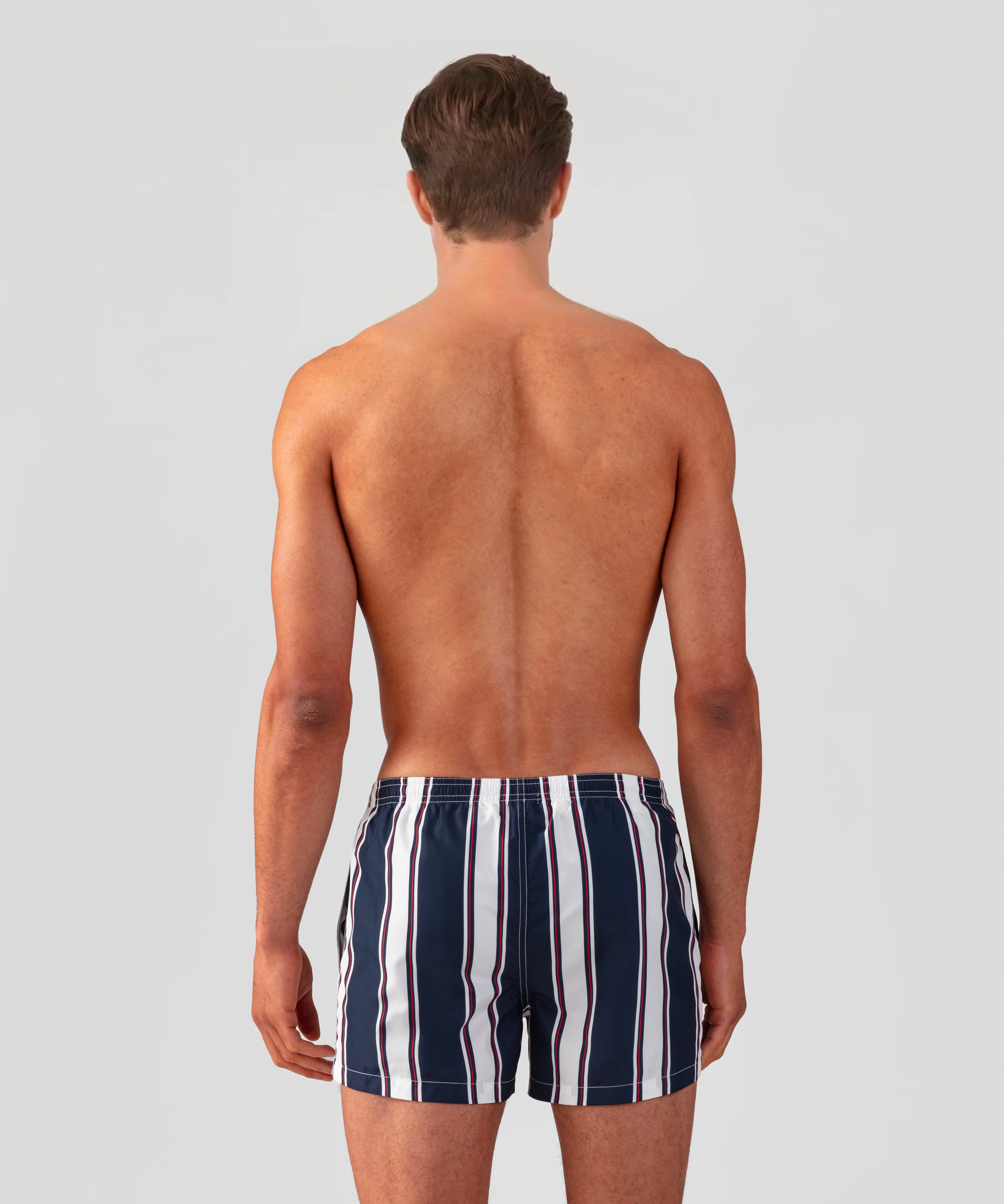 Short de bain à rayures: Bleu marine