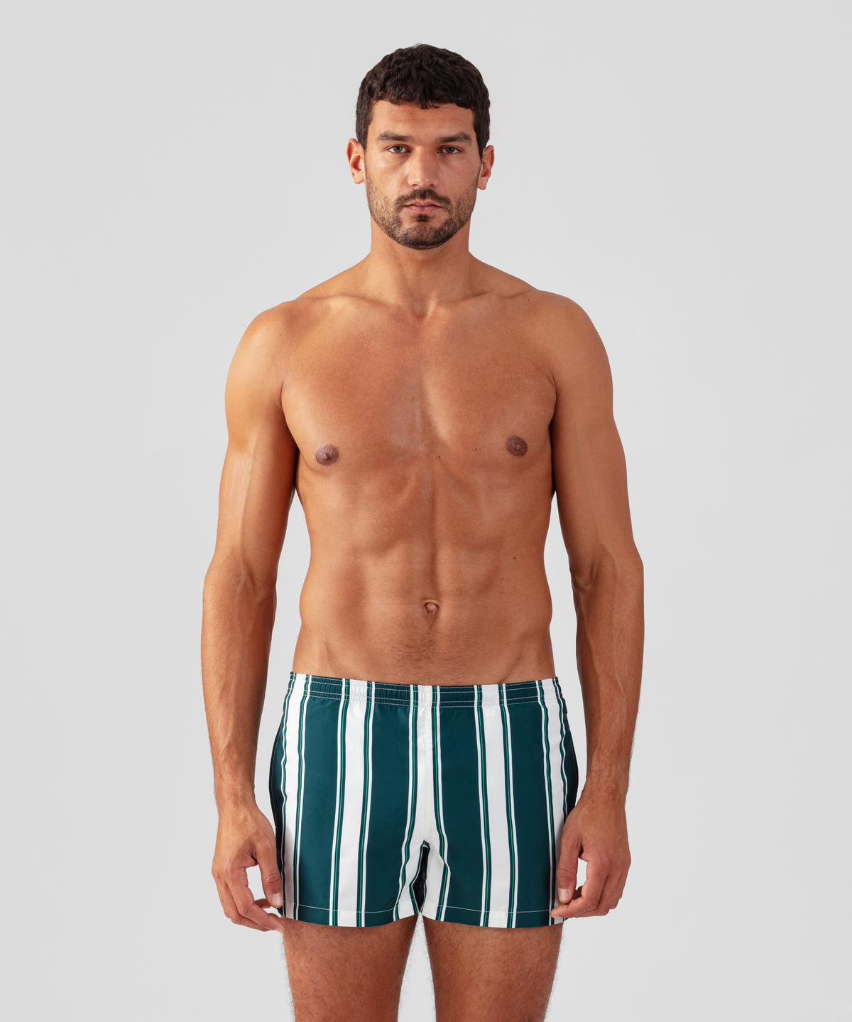 European and American Men's Colorful Striped Swimsuits Fashion Swimwear  Beach Quick-drying Bikini Swimming Briefs