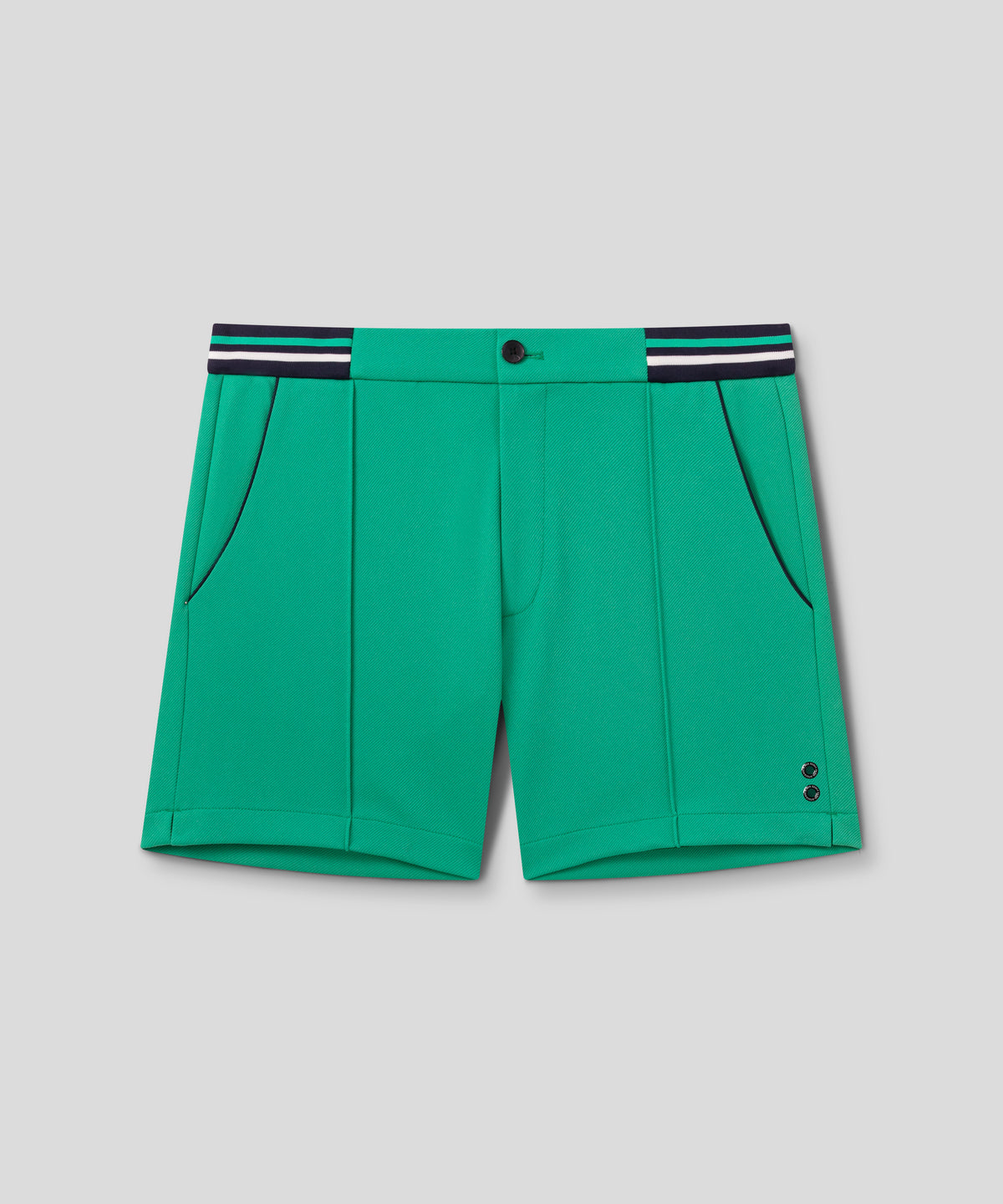 Tennis Shorts w. Striped Waist: Grass Green