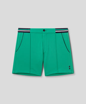 Tennis Shorts w. Striped Waist: Grass Green