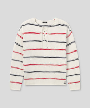 Swedish Fisherman Cotton Sweater: Off White
