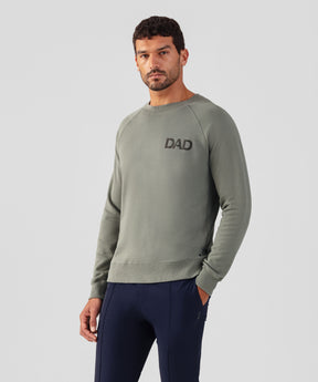 Sweatshirt en coton organique à imprimé DAD: Vert militaire