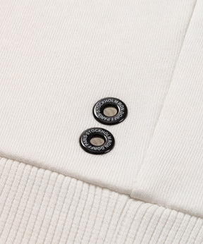 Sweatshirt coupe décontractée en coton organique à imprimé RON DORFF: Écru