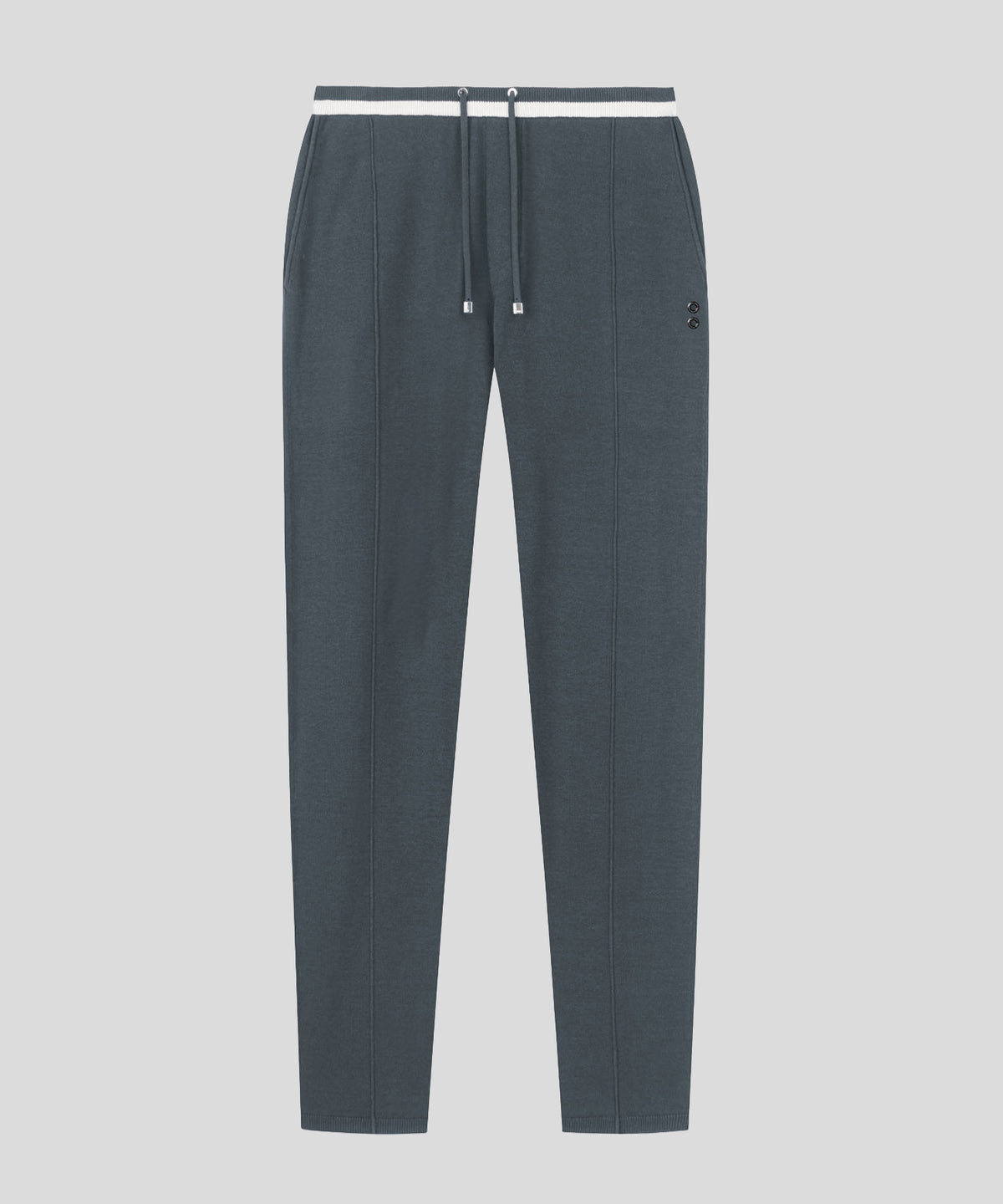 Pantalon de tennis en coton-soie: Bleu gris