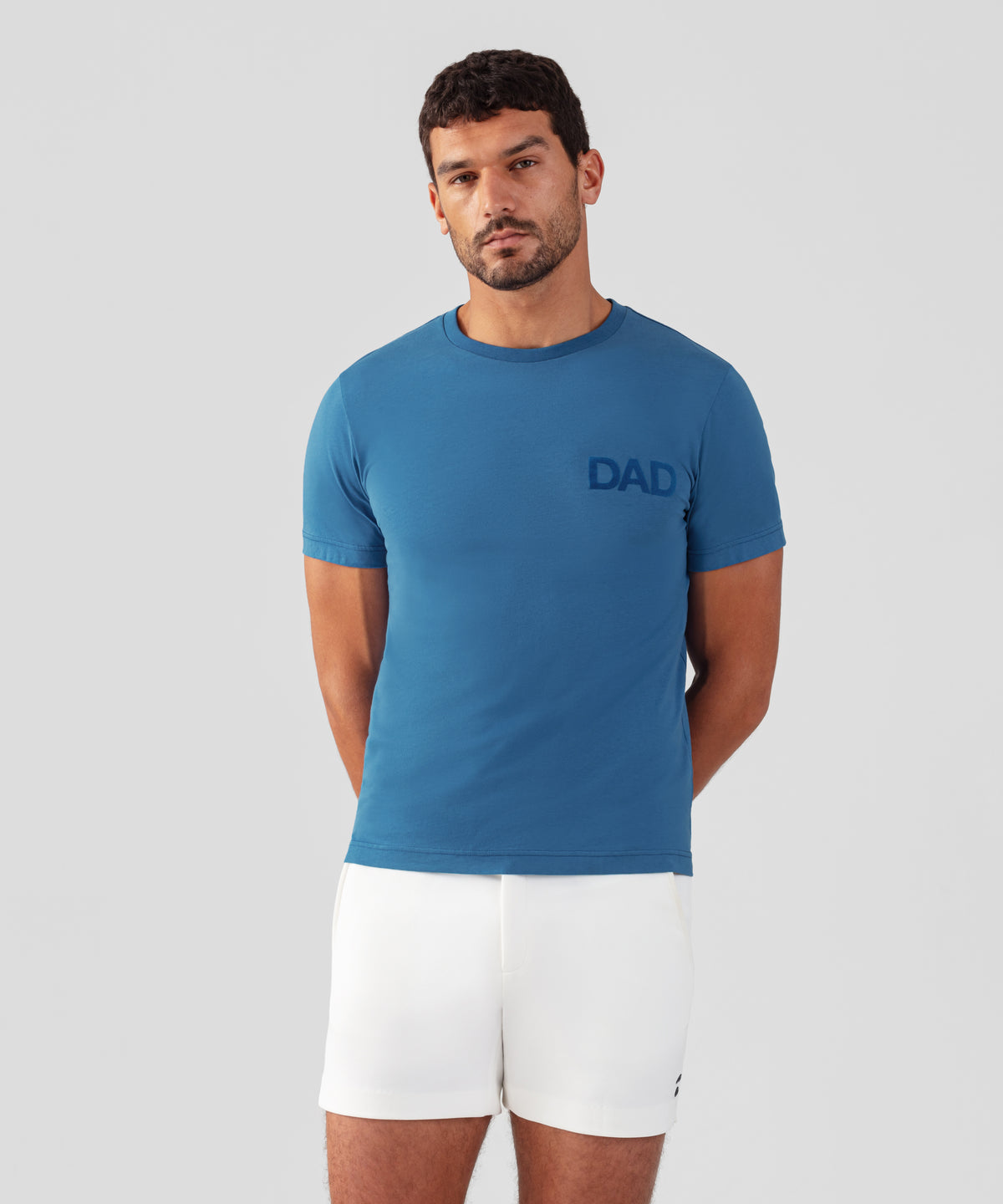 T-shirt en coton organique à imprimé DAD: Bleu pur