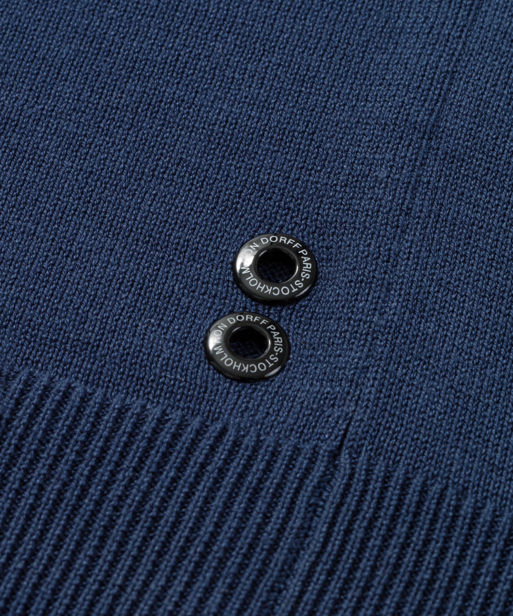 Cotton-Silk Long Sleeved RD Polo: Deep Blue