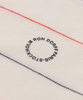 Cotton Piqué T-Shirt w. Tennis Stripes: Off White