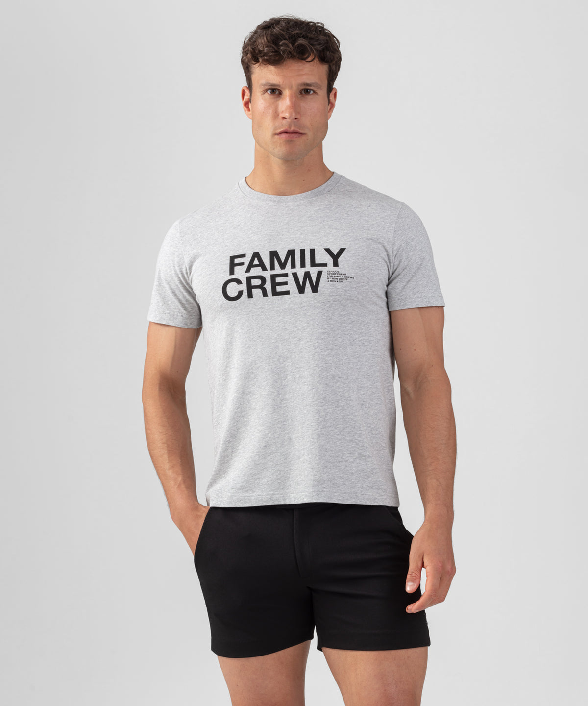 RON DORFF x BON★ON Organic Cotton T-Shirt FAMILY CREW: Heather Grey