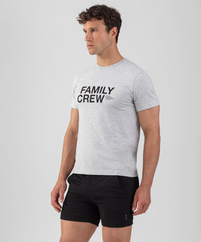 RON DORFF + BONTON T-Shirt en coton organique à imprimé FAMILY CREW: Gris chiné