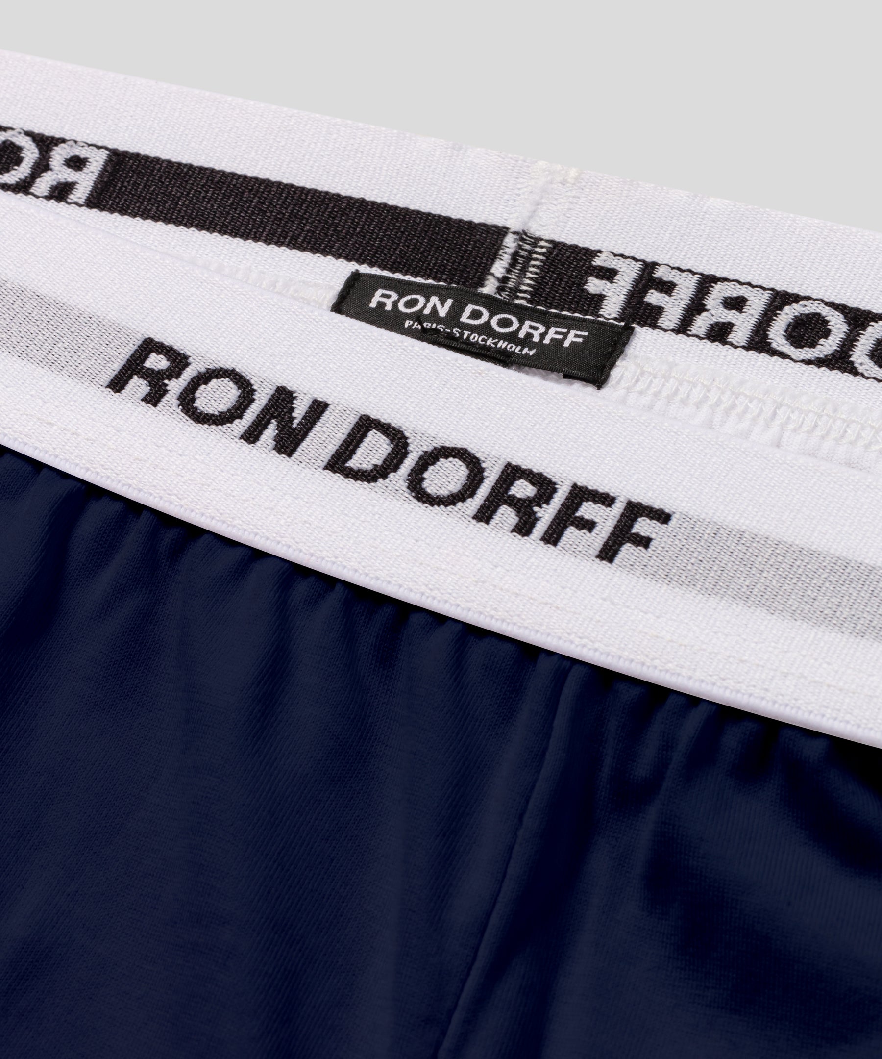 Short de pyjama en coton à imprimés RON DORFF: Bleu marine