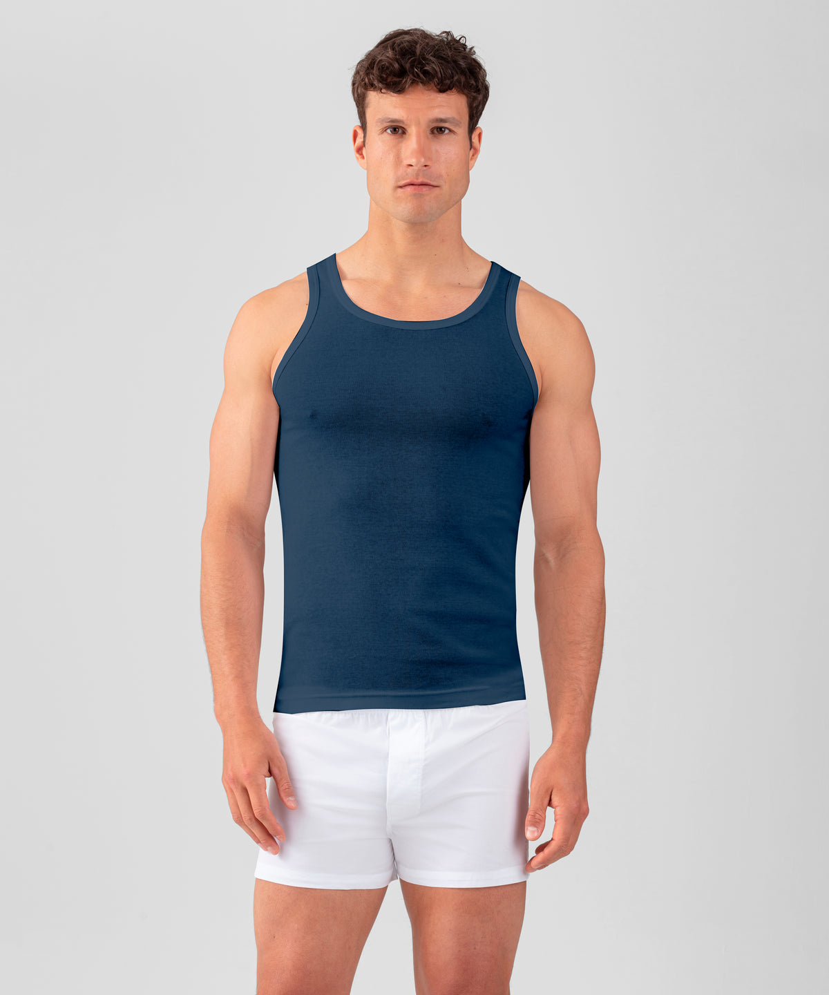 Ribbed Tank Top: Deep Blue