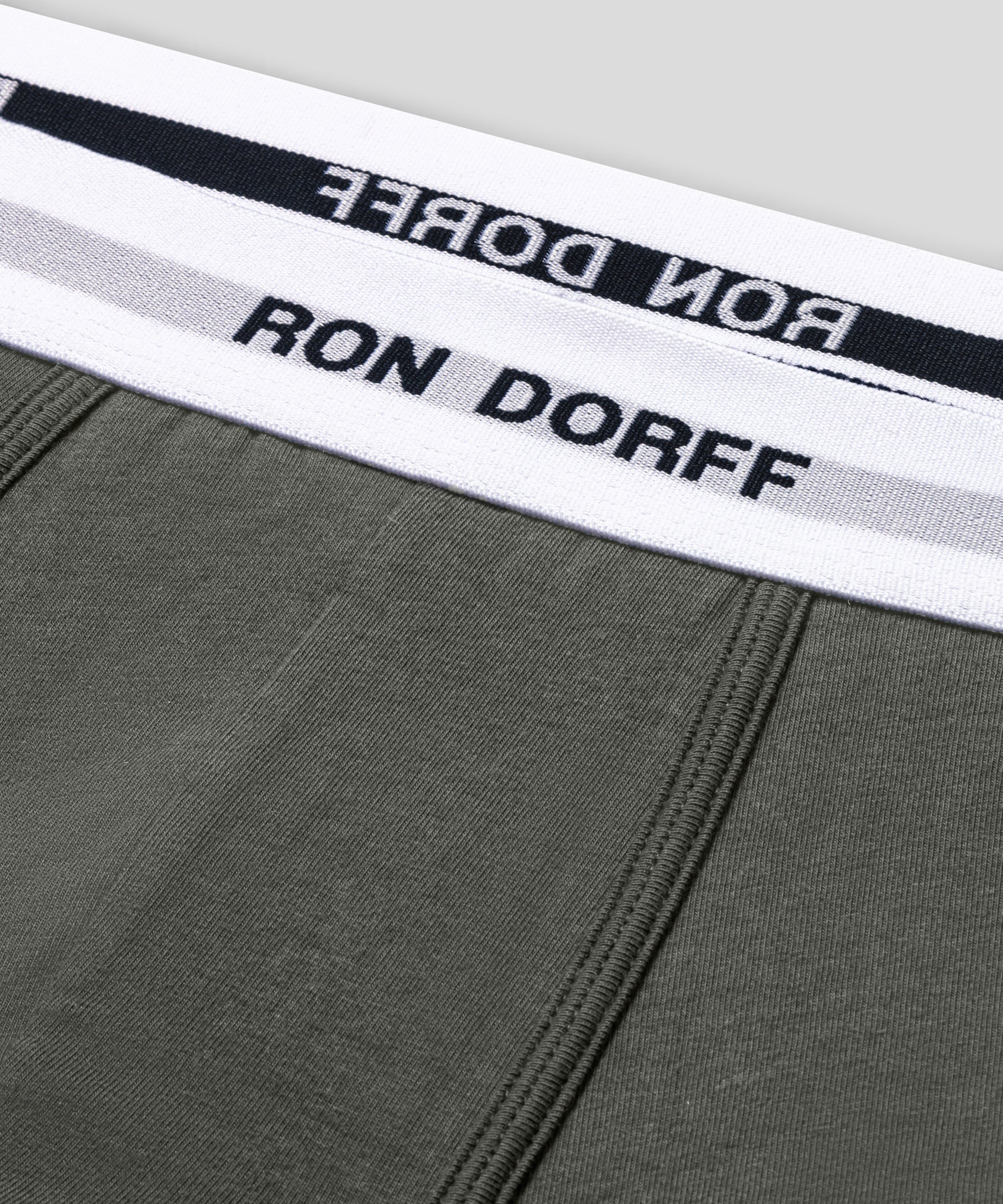 Boxer en coton à imprimés RON DORFF: Gris chiné/Vert militaire/Bleu foncé