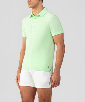 Polo en coton terry avec col piqué: Vert aloe vera