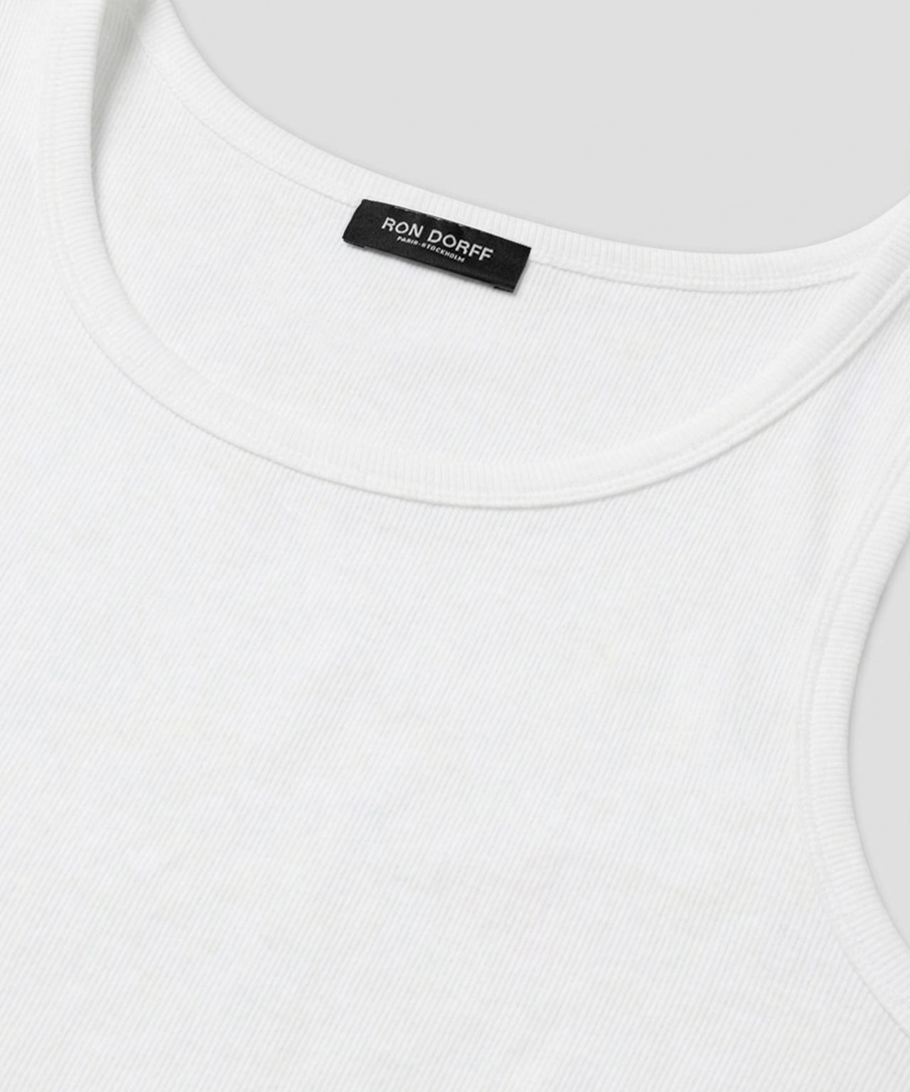 Army Ribbed Tank Top: White