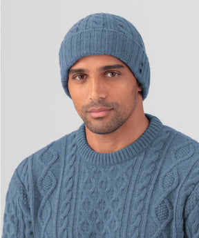 Wool Cashmere Telemark Beanie: Bering Sea