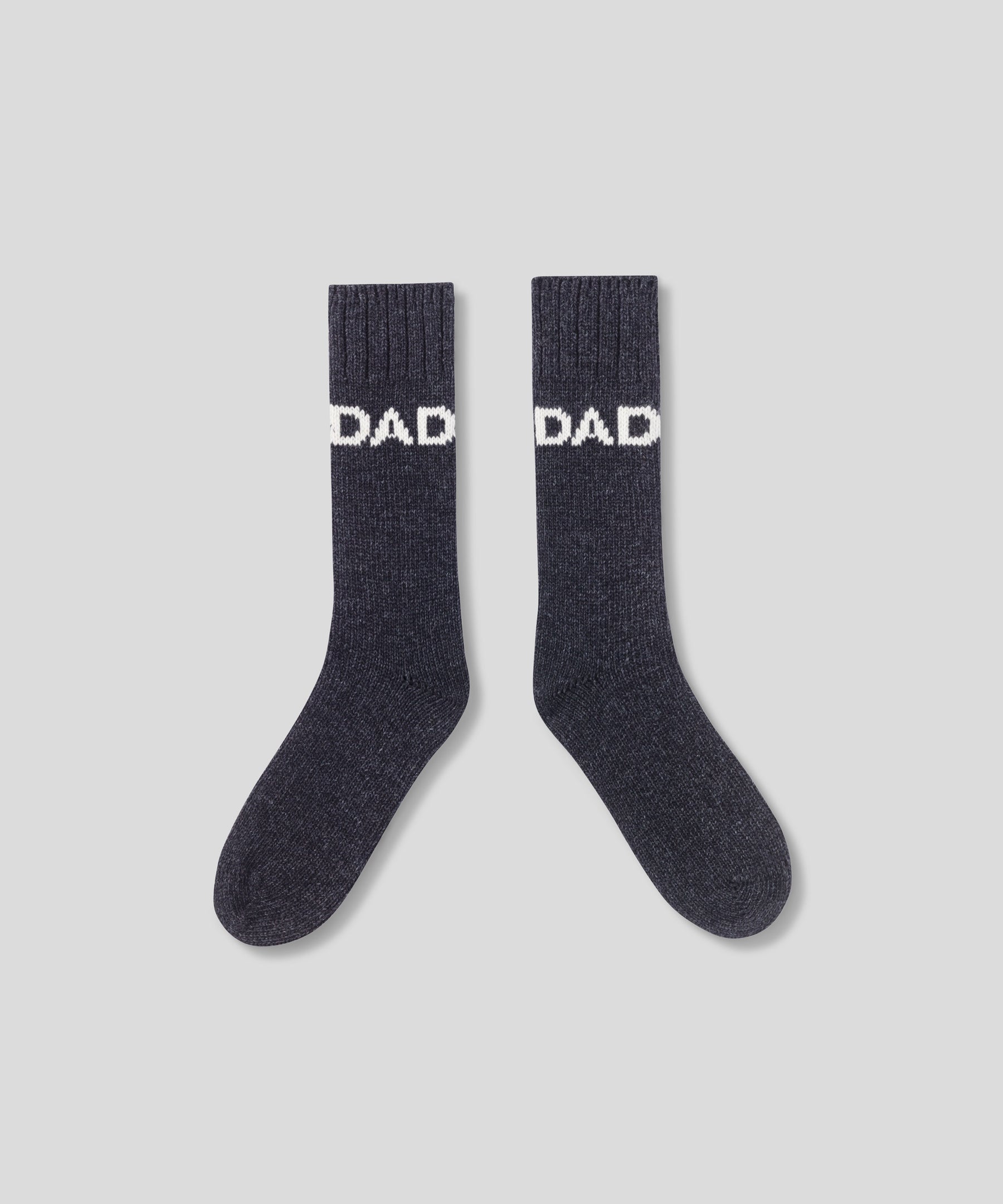 Chaussettes en laine "DAD": Gris chiné foncé