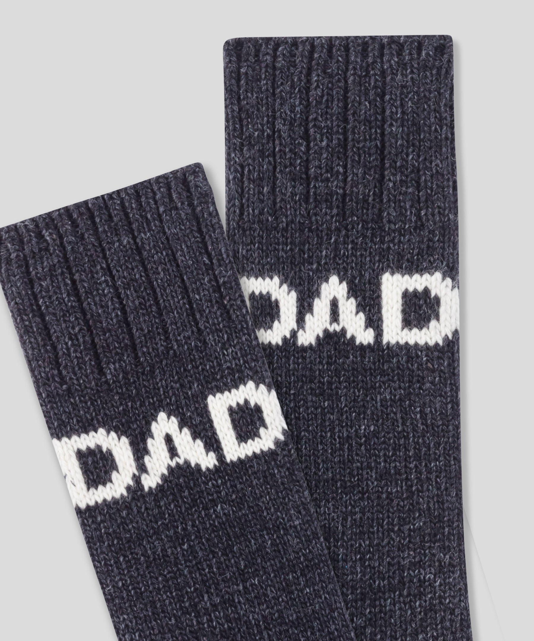 Chaussettes en laine "DAD": Gris chiné foncé