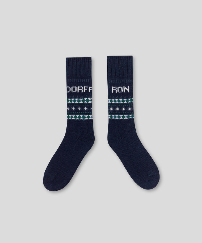 Chaussettes Fjäll à motif nordique : Marine