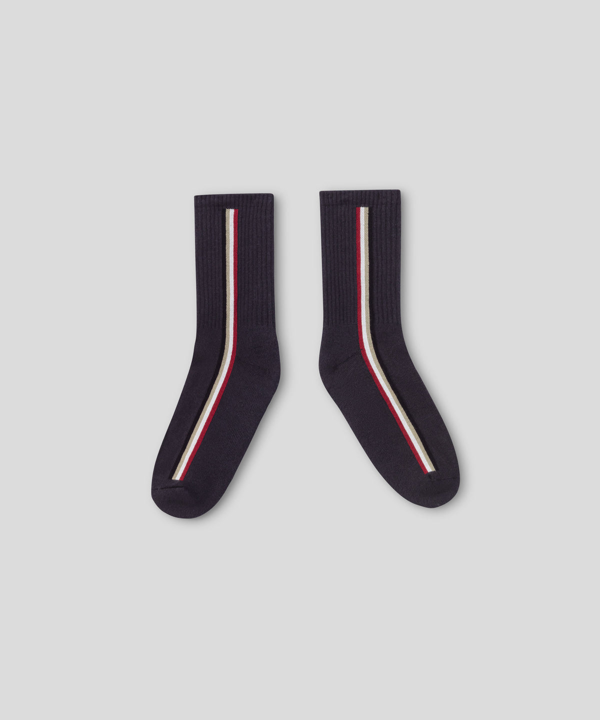 Chaussettes de sport avec bandes latérales: Gris lave