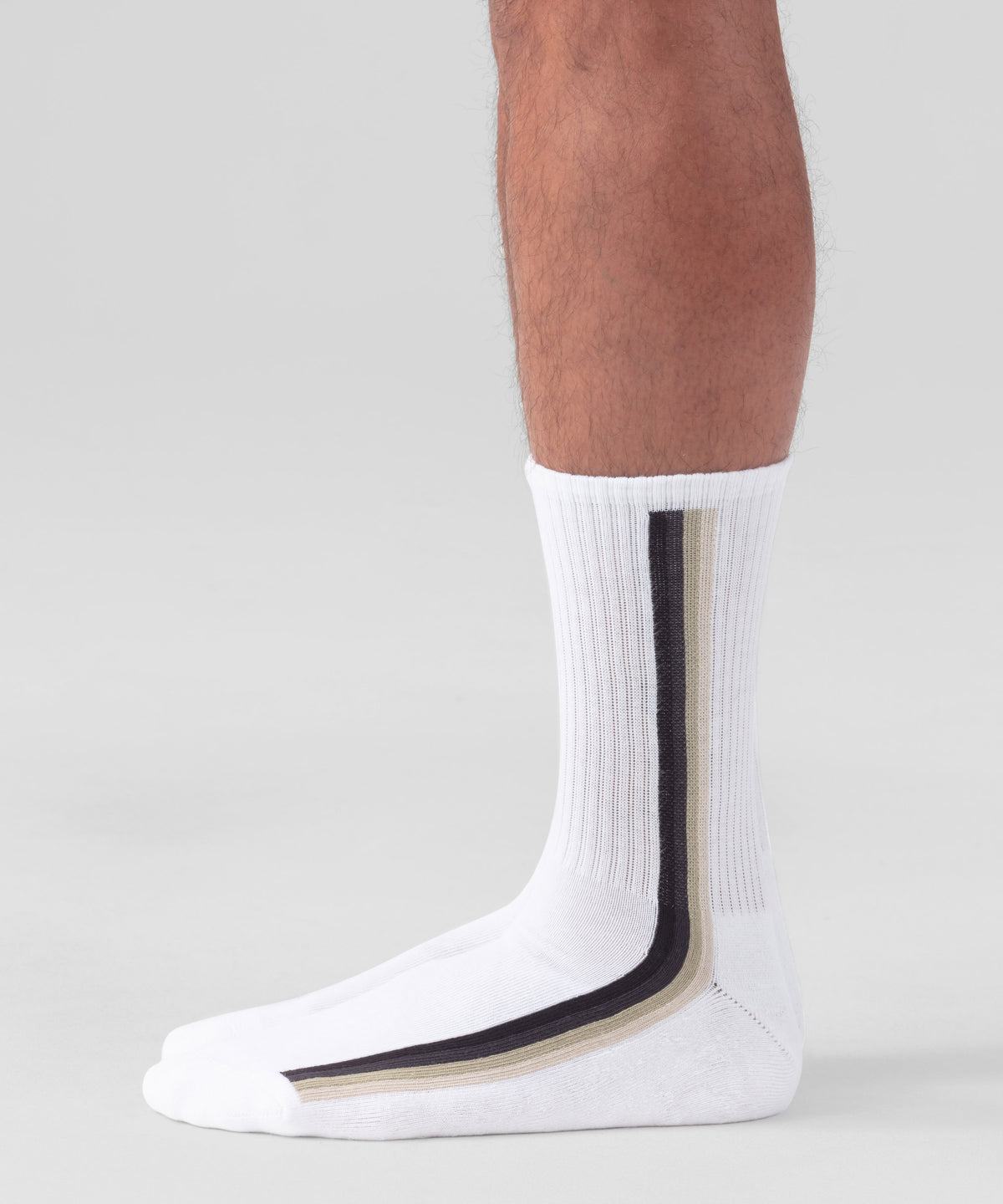 Chaussettes de sport avec bandes latérales: Écru