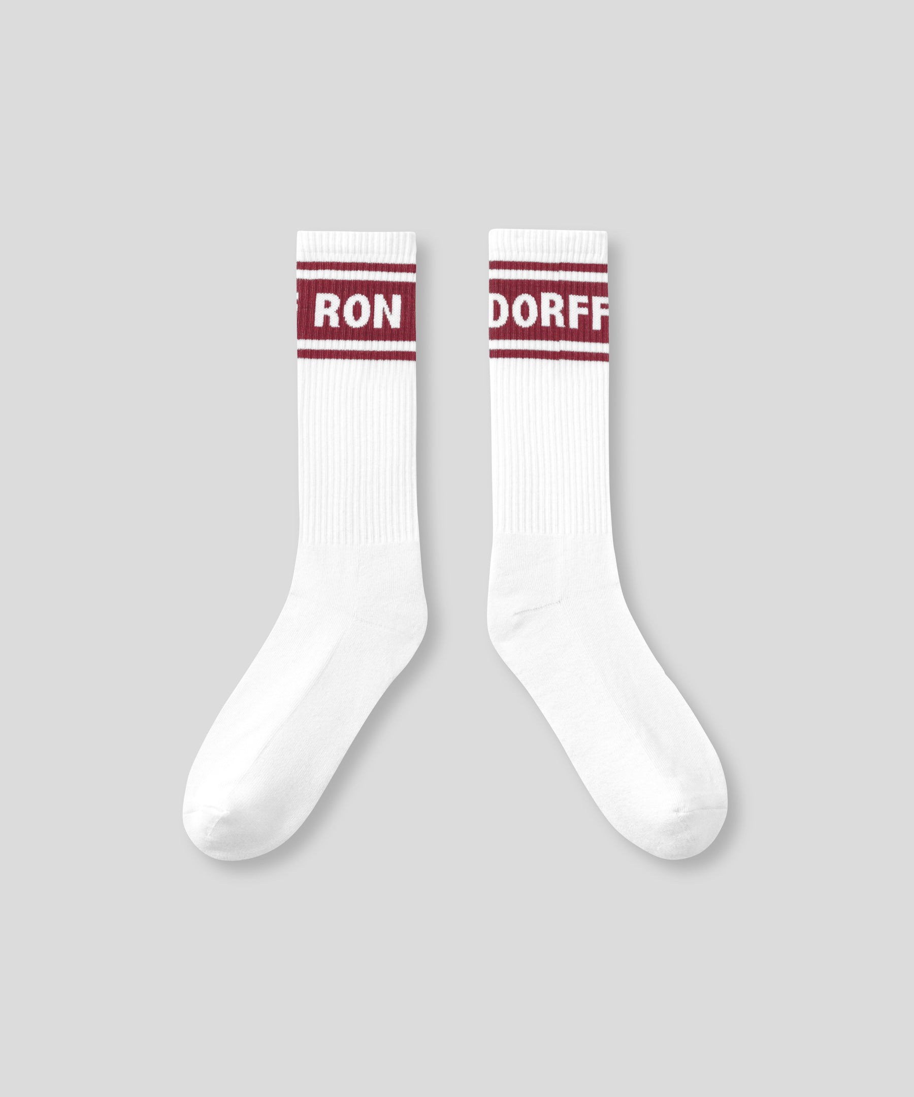 Chaussettes de sport RD à rayures: Rouge brûlé