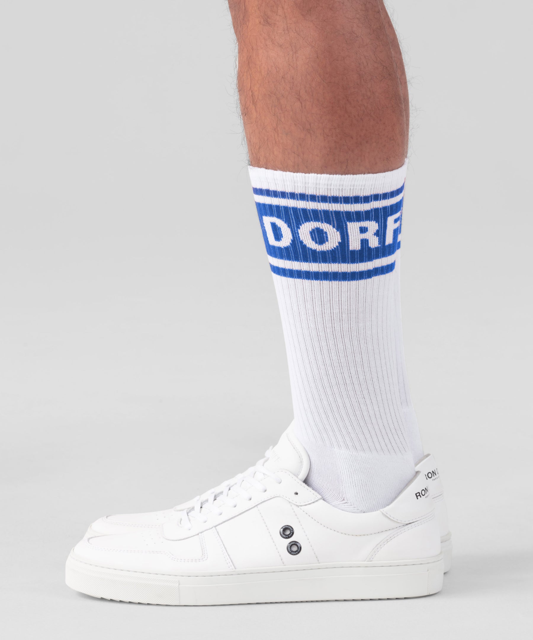 Chaussettes de sport RD à rayures: Bleu fjord