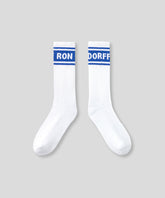 Chaussettes de sport RD à rayures: Bleu fjord