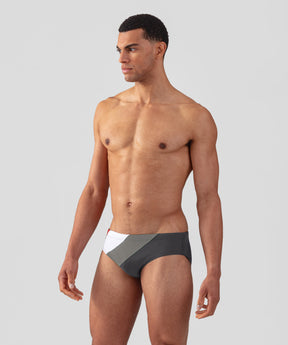 Swim Briefs Panelled: Lava Grey