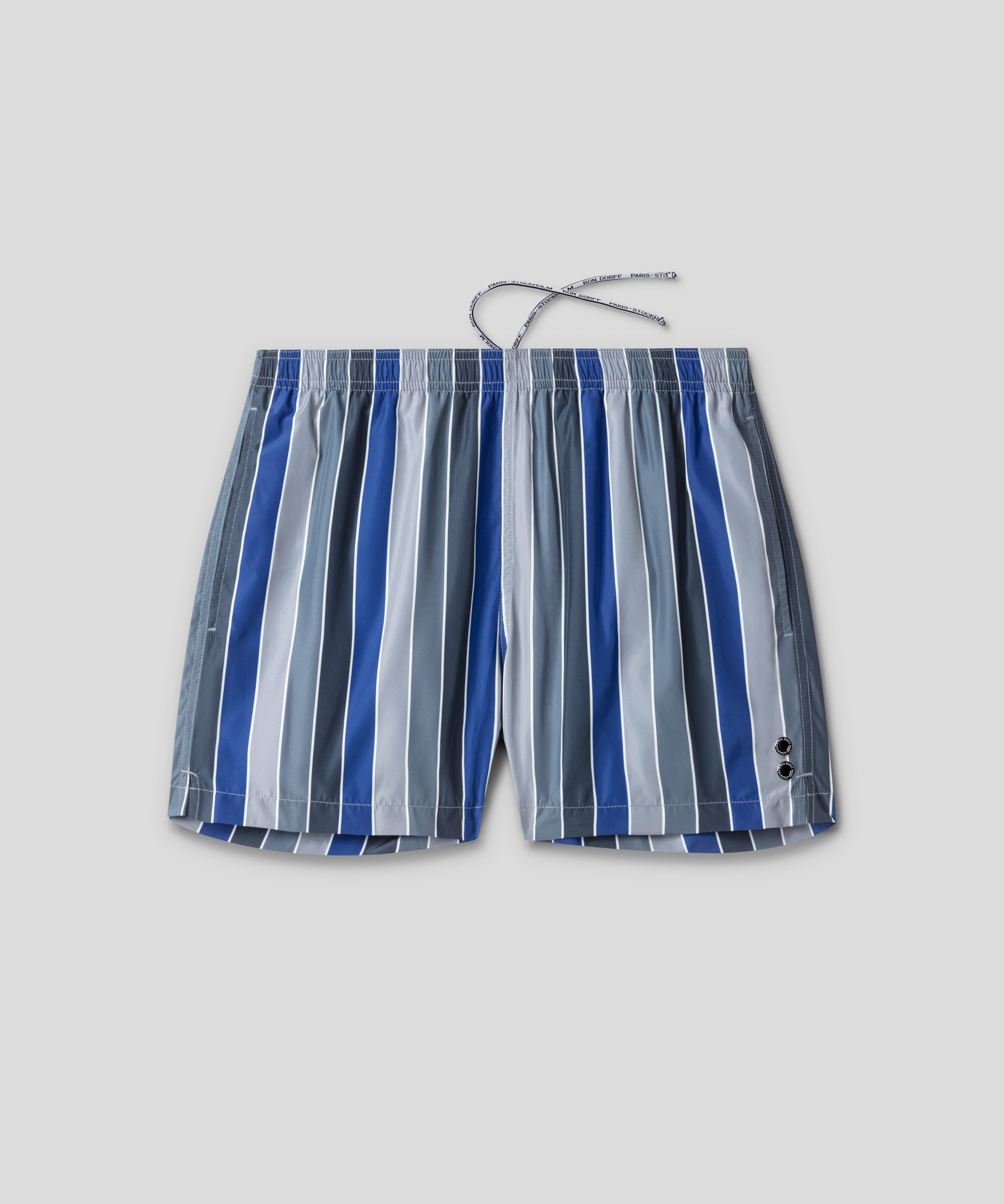 Badeshorts mit Multicolor-Streifen: Fjordblau