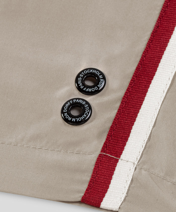 Short de bain avec bandes rayées: Beige sable