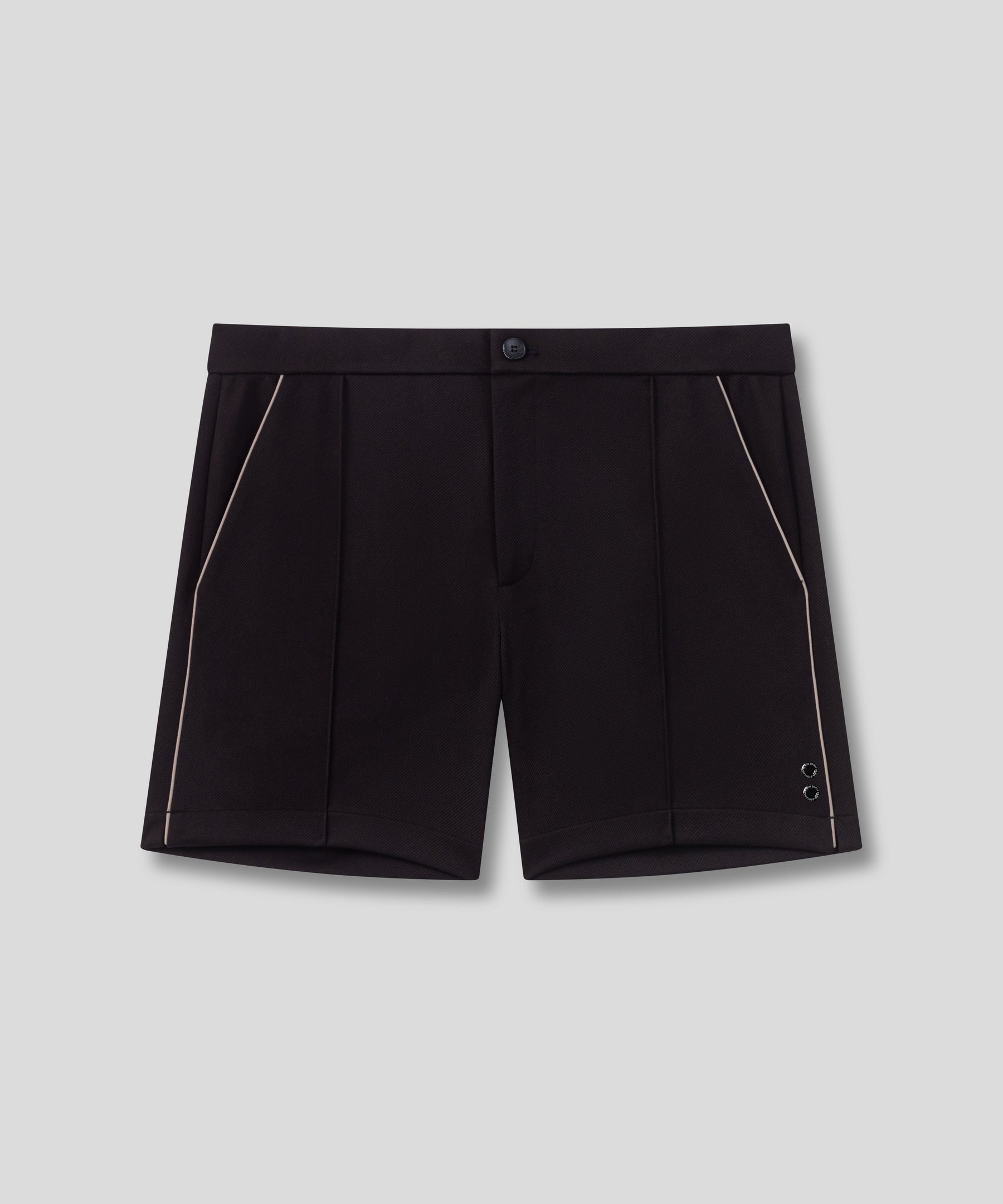 RD Tennis Shorts w. Piping: Black