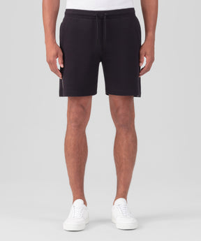 Cotton Piqué Jogging Shorts w. Piping: Black