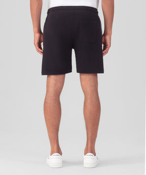 Cotton Piqué Jogging Shorts w. Piping: Black