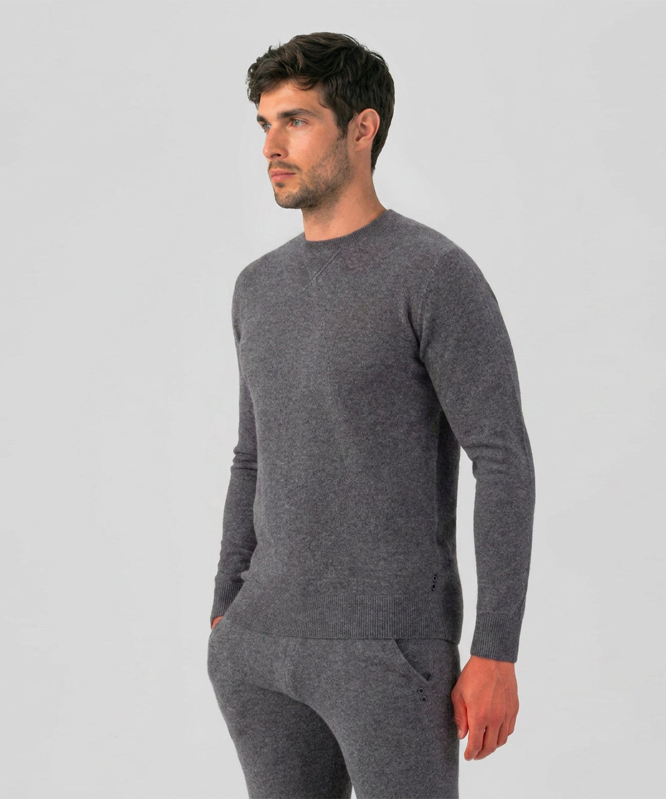 Pull en cachemire: Gris foncé chiné