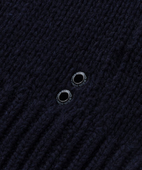 Wool Cashmere Sweater w. Nordic Pattern: Navy