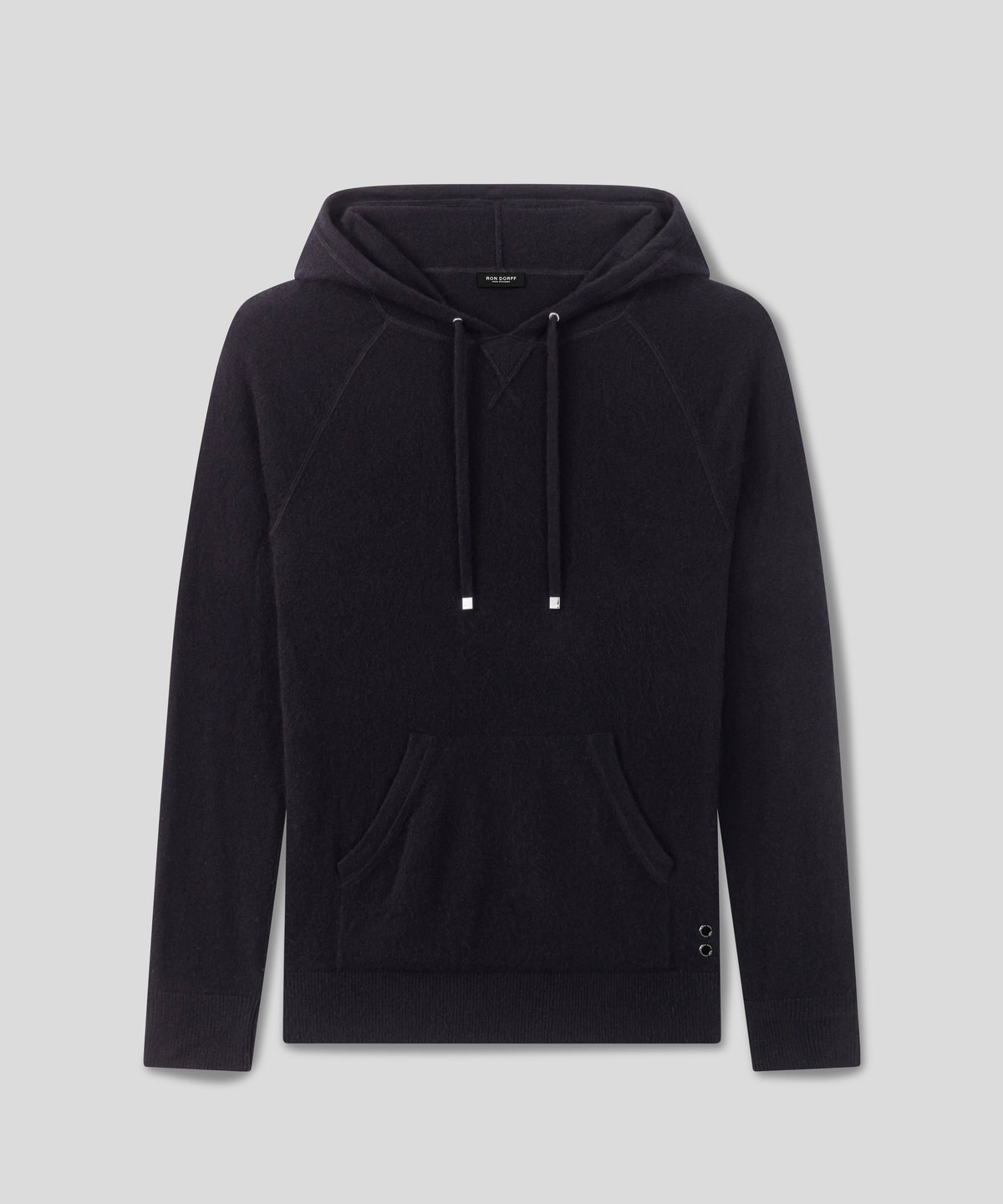 Sweatshirt à capuche en laine et en cachemire: Noir