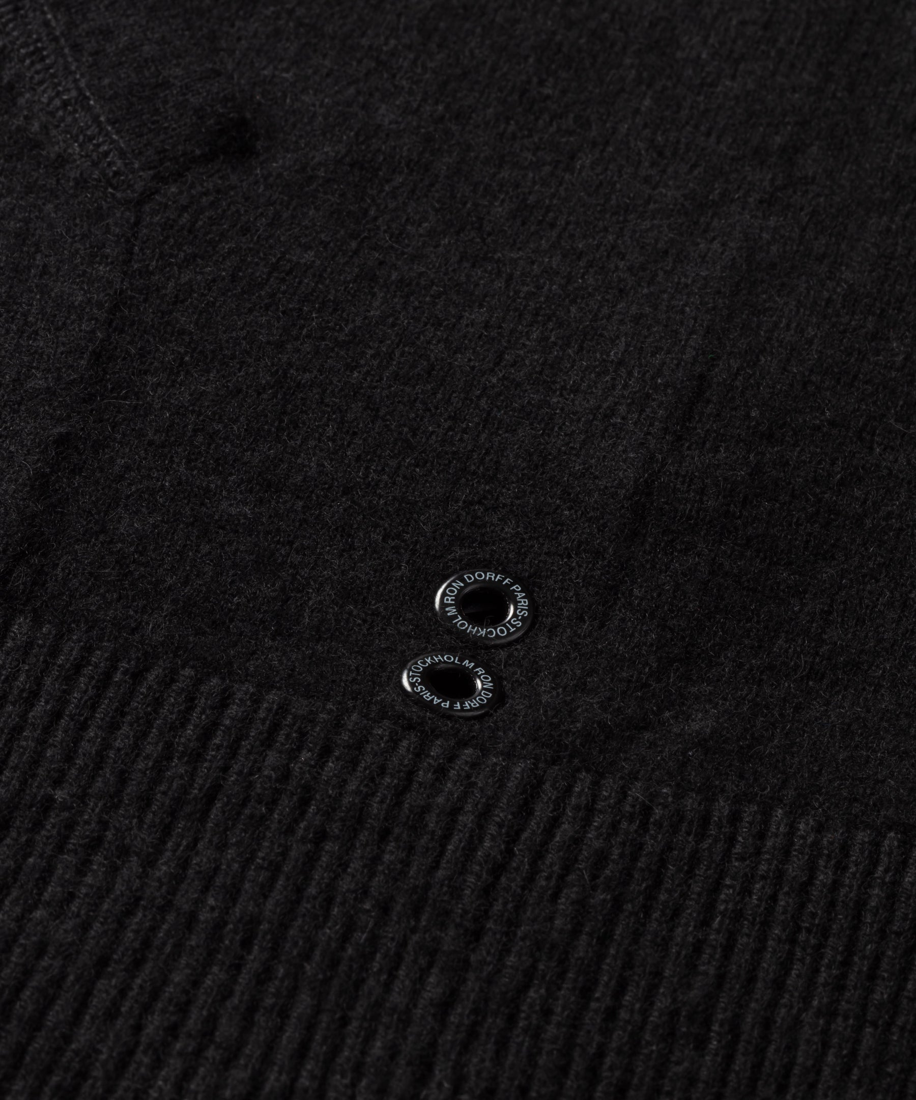 Wool Cashmere Hoodie: Black