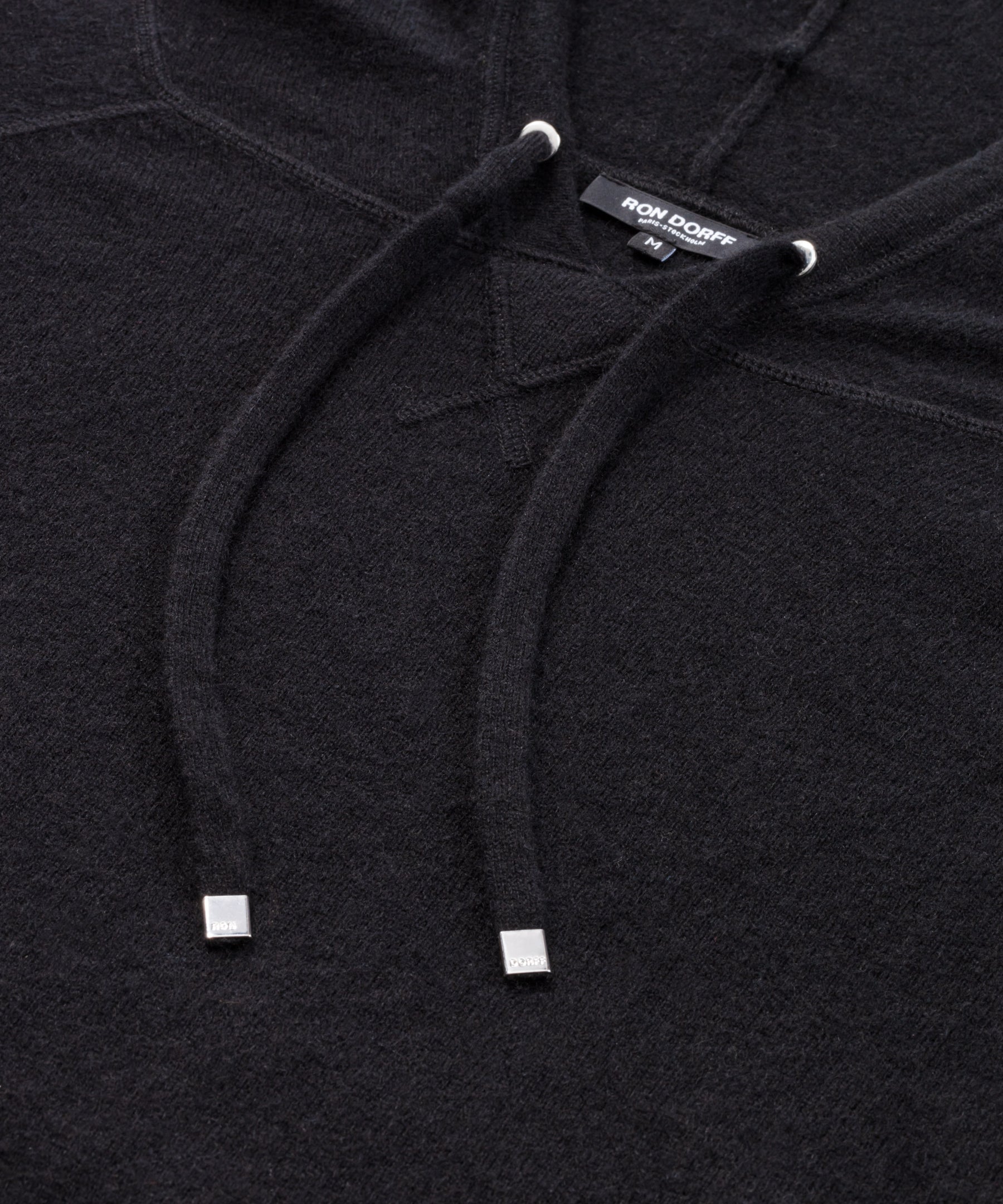 Wool Cashmere Hoodie: Black