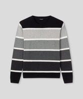 Cotton Panelled Sweater: Black