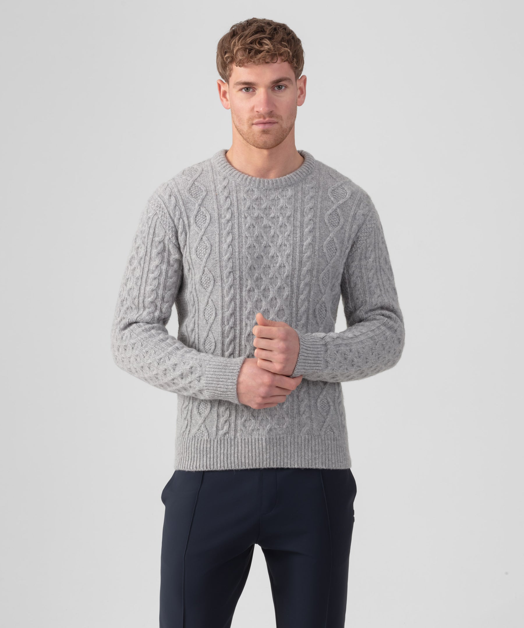 Wool Cashmere Telemark Sweater: Grey Melange