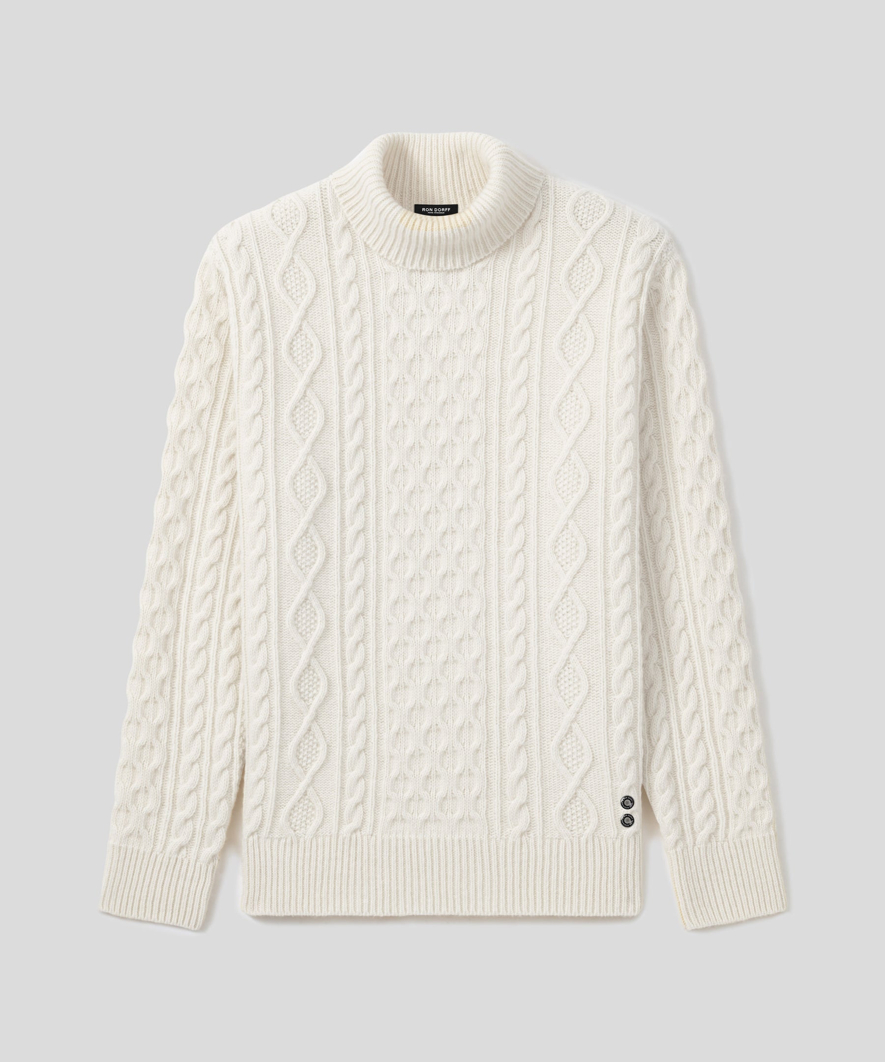 Wool Cashmere Telemark Sweater Turtle Neck Off White Ron Dorff