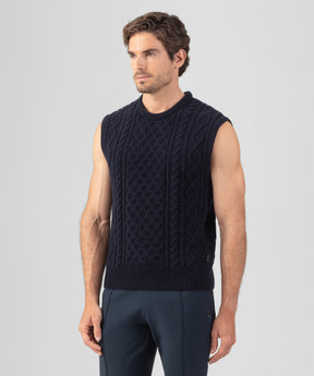 Wool Cashmere Telemark Sleeveless Sweater: Navy