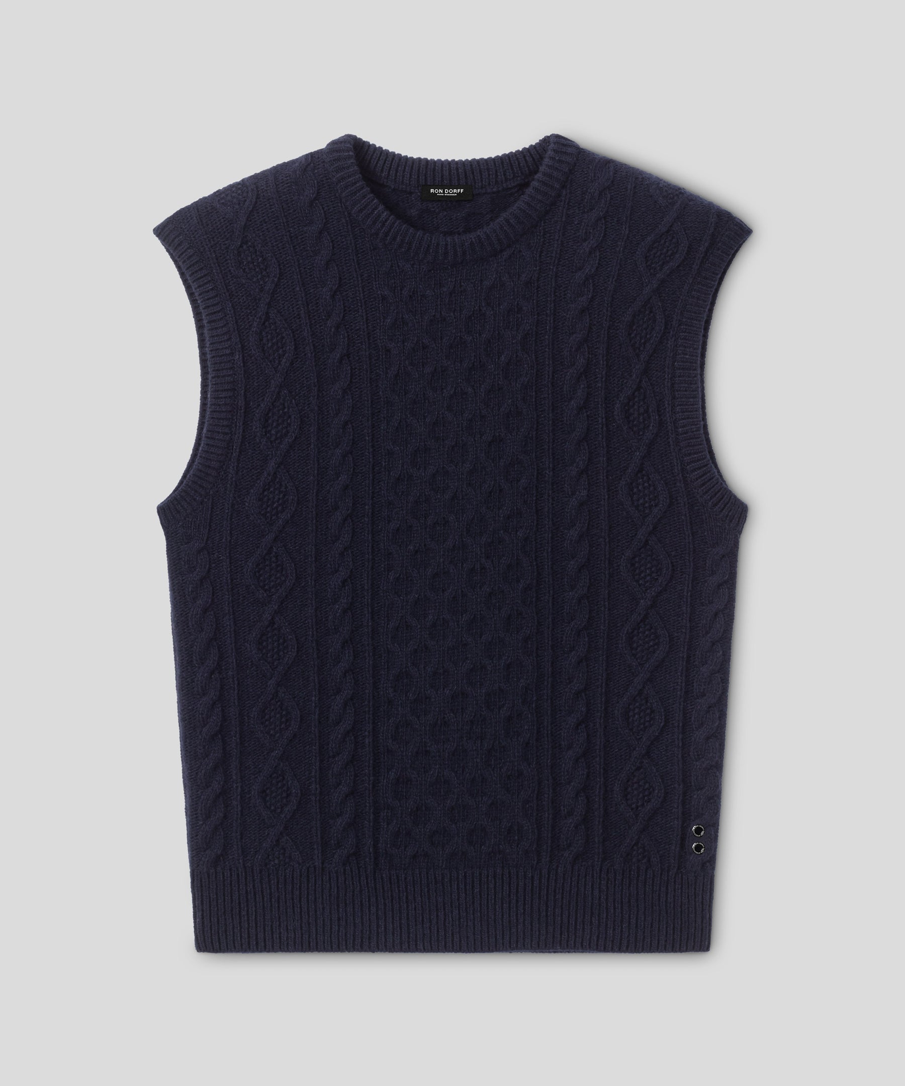 Wool Cashmere Telemark Sleeveless Sweater: Navy