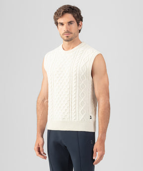 Wool Cashmere Telemark Sleeveless Sweater: Off White