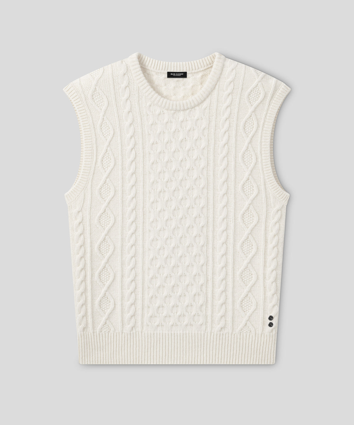 Wool Cashmere Telemark Sleeveless Sweater: Off White