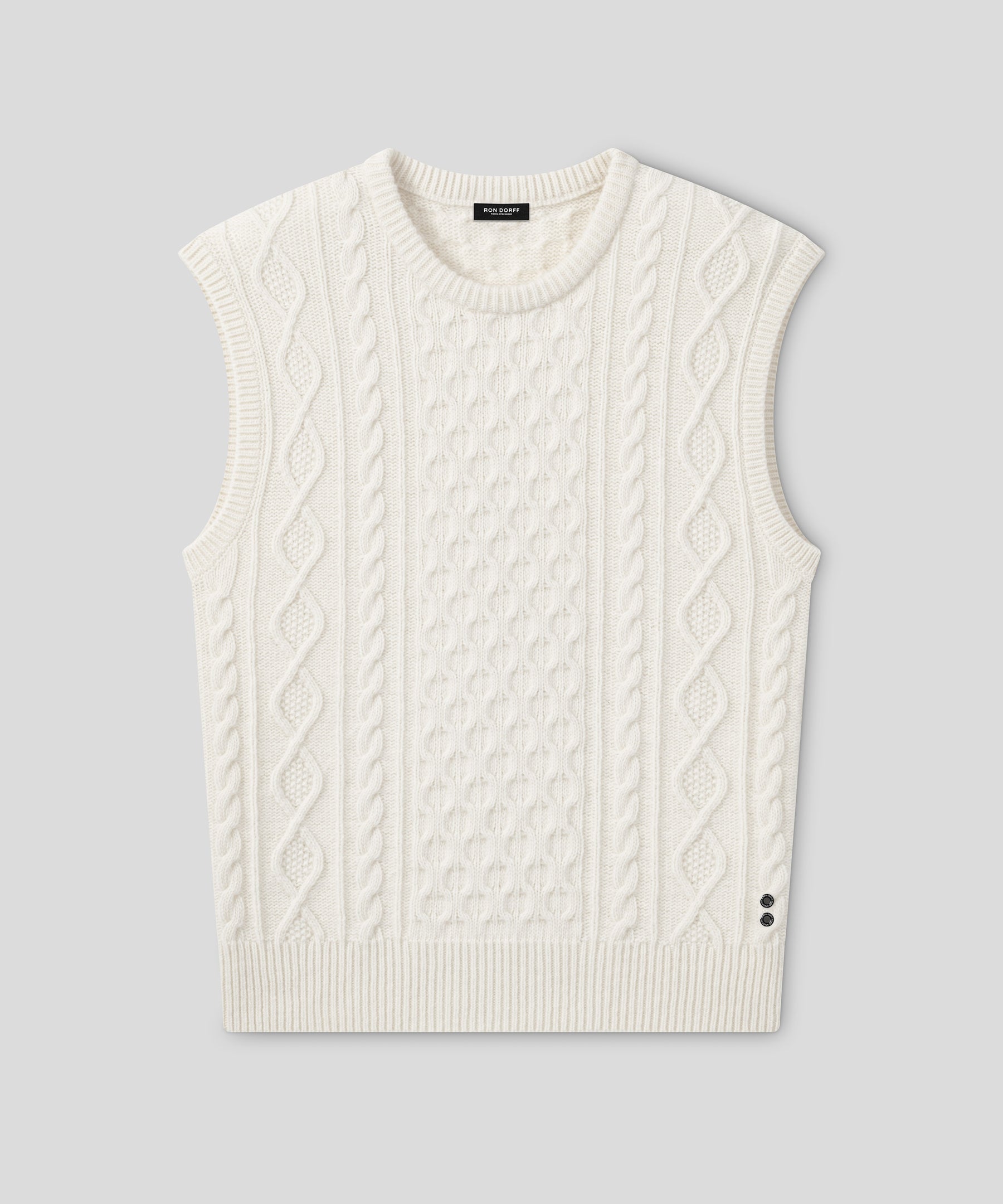 Wool Cashmere Telemark Sleeveless Sweater: Off White