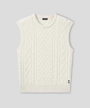 Wool Cashmere Telemark Sleeveless Sweater: Off White